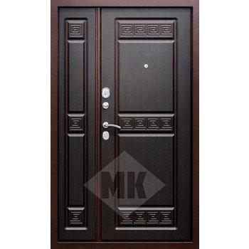 металлическая дверь с боковой вставкой, отделка мдф и ламинат