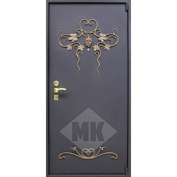 металлическая дверь с ковкой отделка порошковое напыление с глазком